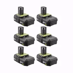 Power Tool Batteries RYOBI 18-Volt ONE+ 2.0 Ah Lithium-Ion Compact Battery (6-Pack)