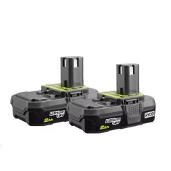 Power Tool Batteries RYOBI 18-Volt ONE+ 2.0 Ah Lithium-Ion Compact Battery (2-Pack)