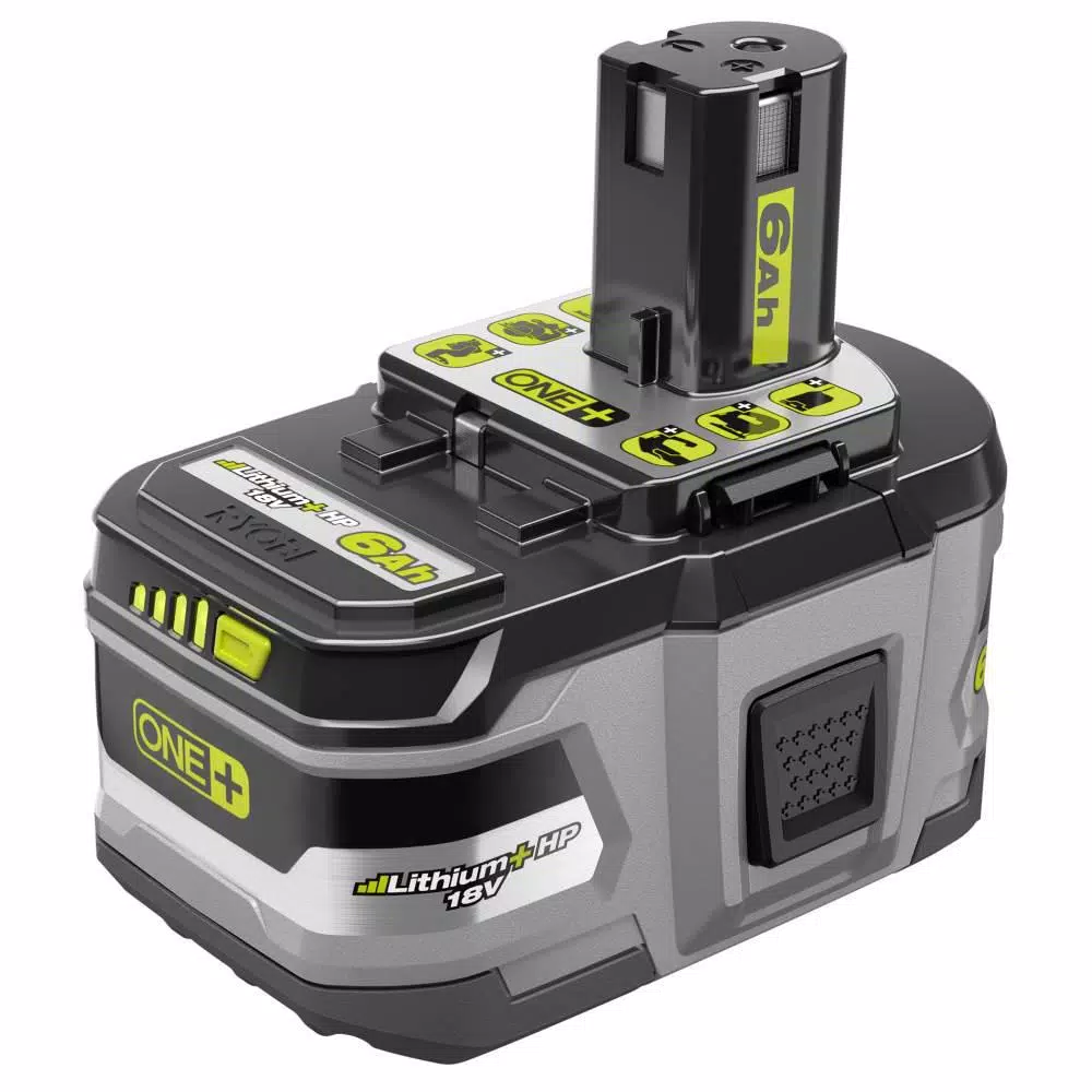 Power Tool Batteries RYOBI 18-Volt ONE+ Lithium-Ion 6.0 Ah LITHIUM+ HP High Capacity Battery