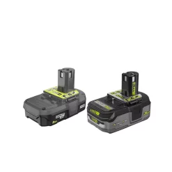 Power Tool Batteries RYOBI 18-Volt ONE+ 2.0 Ah Lithium-Ion Compact Battery And 3.0 Ah Lithium-Ion LITHIUM+ HP High Capacity Battery