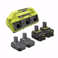 Power Tool Battery Chargers RYOBI ONE+ 18V Super Charger Kit With (2) 1.5 Ah Battery And (2) 4.0 Ah Battery