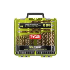Drill Bits RYOBI Titanium Coated Drill Bit Set (58-Piece)