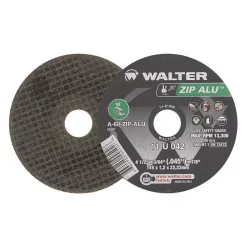 Abrasives WALTER SURFACE TECHNOLOGIES ZIP ALU 4.5 In. X 7/8 In. Arbor X 3/64 In. T1 Cutting Wheel For Aluminum (25-Pack)