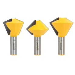 Woodworking Tool Accessories Yonico Birdsmouth 1/2 In. Shank Carbide Tipped Router Bit Set (3-Piece)