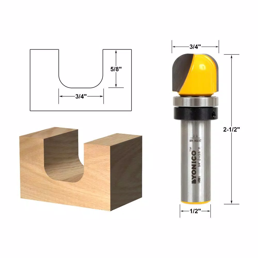 Woodworking Tool Accessories Yonico Bowl And Tray 3/4 In. Dia Carbide Tipped Router Bit - Image 2