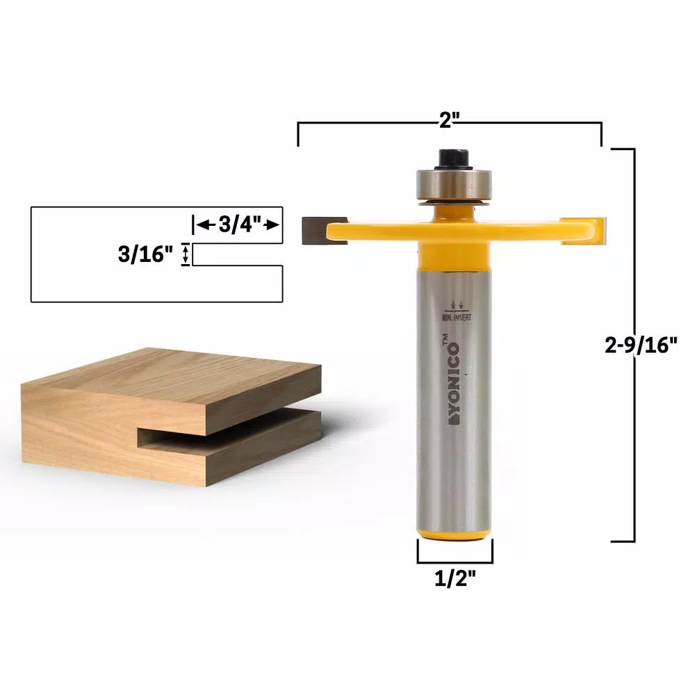Woodworking Tool Accessories Yonico Slot Cutter 3/16 In. L 1/2 In. Shank Carbide Tipped Router Bit - Image 2