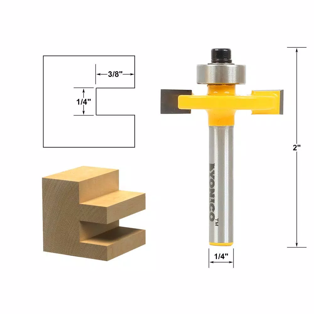 Woodworking Tool Accessories Yonico Slot Cutter 1/4 In. L 1/4 In. Shank Carbide Tipped Router Bit - Image 2